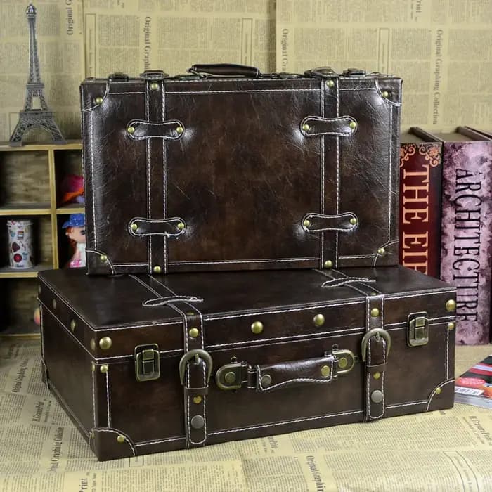 Valise Rétro en Cuir de Haute Qualité
