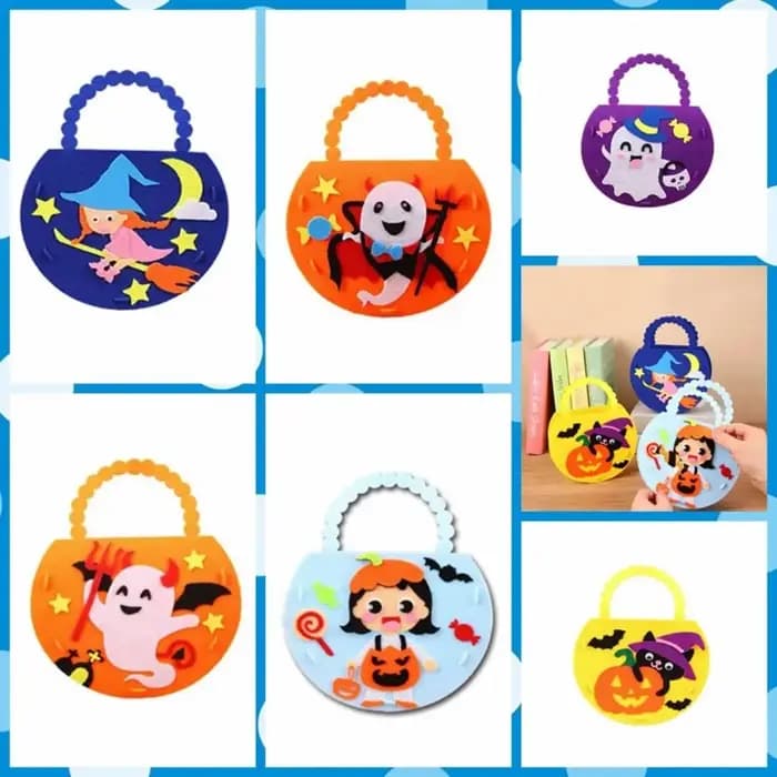 Sac à bonbons d'halloween en tissu Non tissé créatif