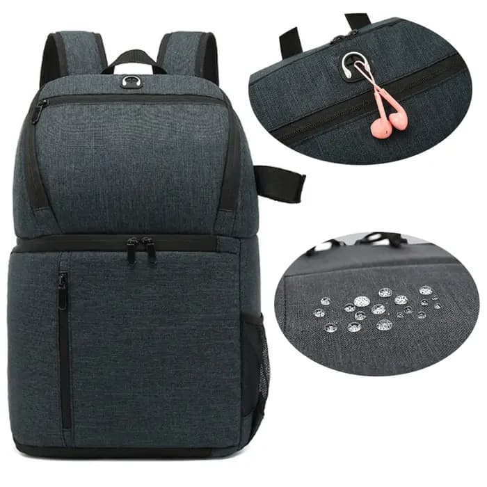 Sac à dos pour appareil photo reflex numérique avec trou pour écouteurs