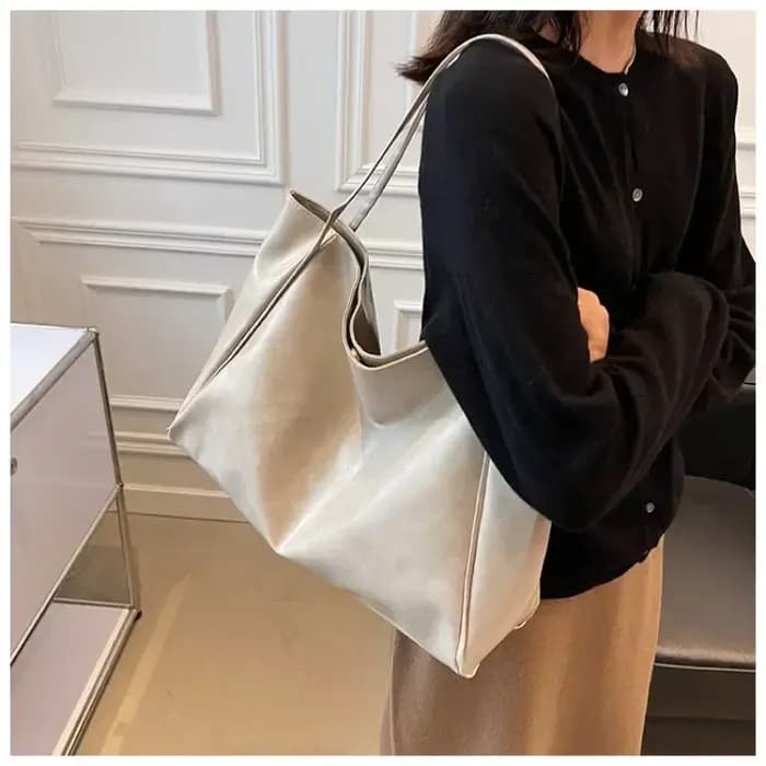 Sac fourre-tout en cuir PU souple pour femme