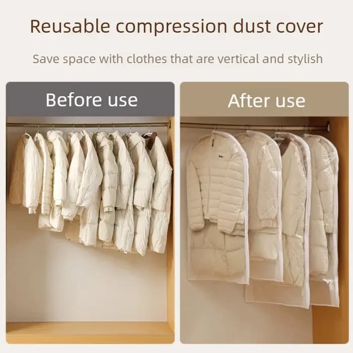 Sac de compression sous vide suspendu pour doudounes – Organisateur de garde-robe imperméable