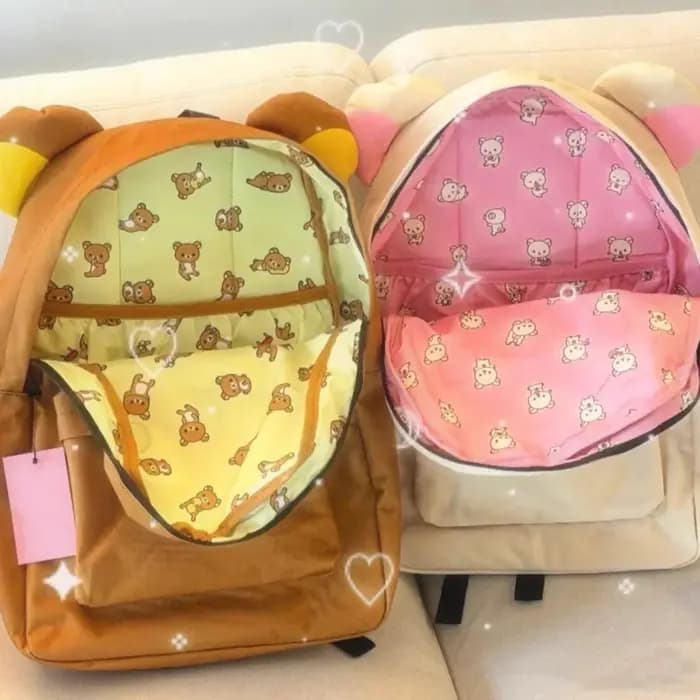 Kawaii mignon ours Rilakkumas sac à dos grande capacité Anime dessin