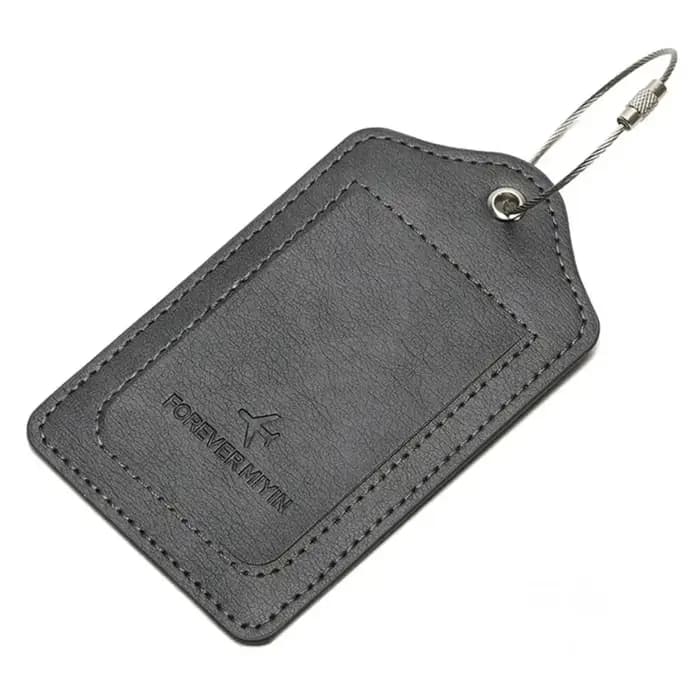 Étiquettes de bagage en cuir à boucle de câble métallique anti-perte, housse de protection de la vie