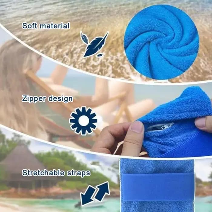 Sac de nettoyage corporel en velours pour éliminer le sable de la plage