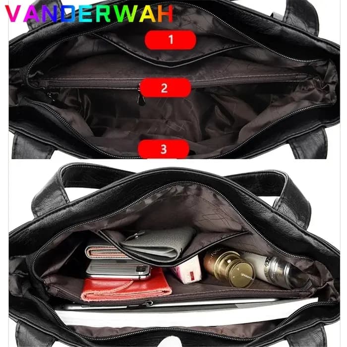Sac fourre-tout en cuir véritable pour femme