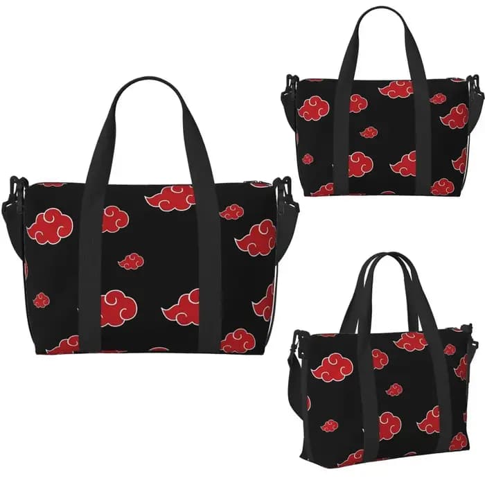 Sac de voyage de plage nuage noir et rouge personnalisé, fourre-tout de grande capacité pour salle de Sport, sac à bandoulière de Shopping pour femmes