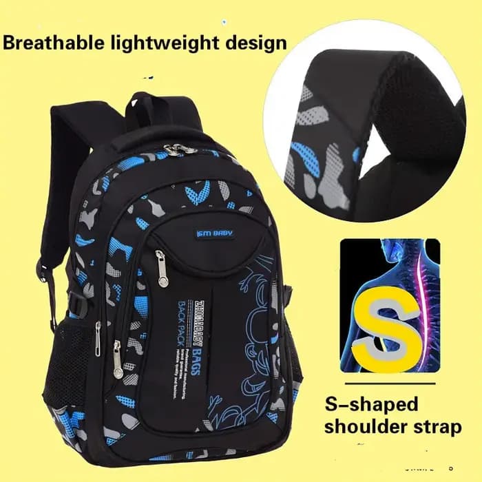 SR-Sac à Dos d'École Primaire Étanche pour Garçon, Cartable de Livres, Orth4WD
