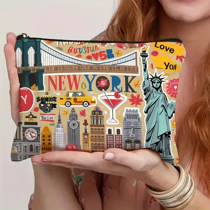 Trousse de maquillage Design New York City avec monuments emblématiques