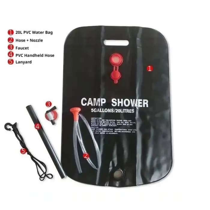 Sac de douche solaire 20L pour camping
