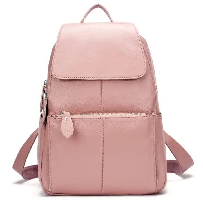 Zency mode femmes 100% sac à dos en cuir véritable sac à dos grande capacité Style Preppy brillant jaune ciel bleu viole
