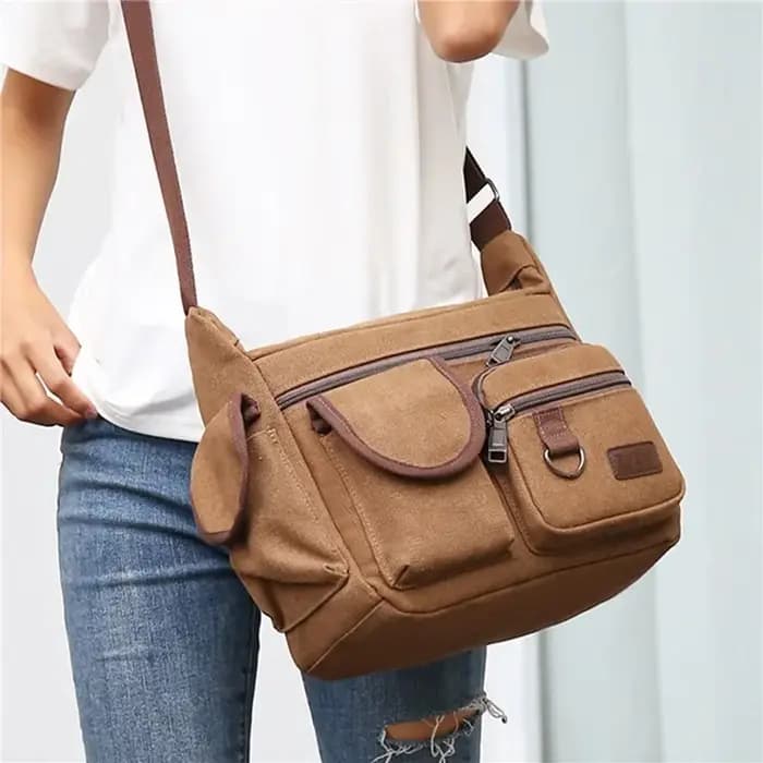 Hommes toile sacs à bandoulière fourre-tout décontracté voyage