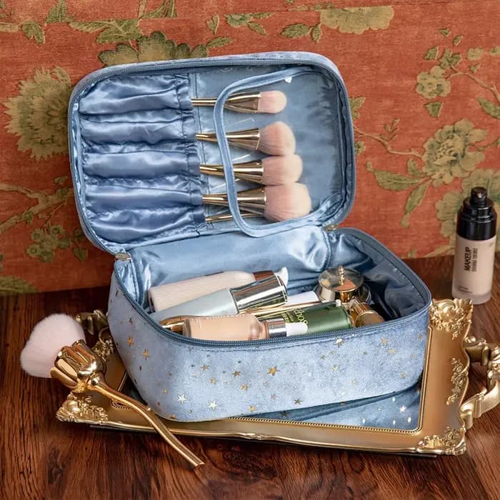 Trousse de maquillage en velours pour fille