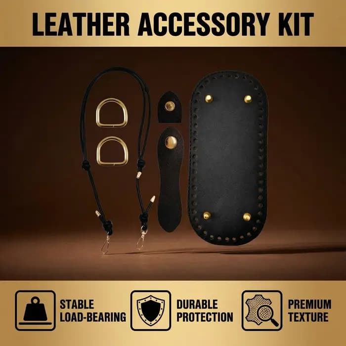 1 ensemble d'accessoires de bricolage pour sac en cuir PU multicolore à grain croisé