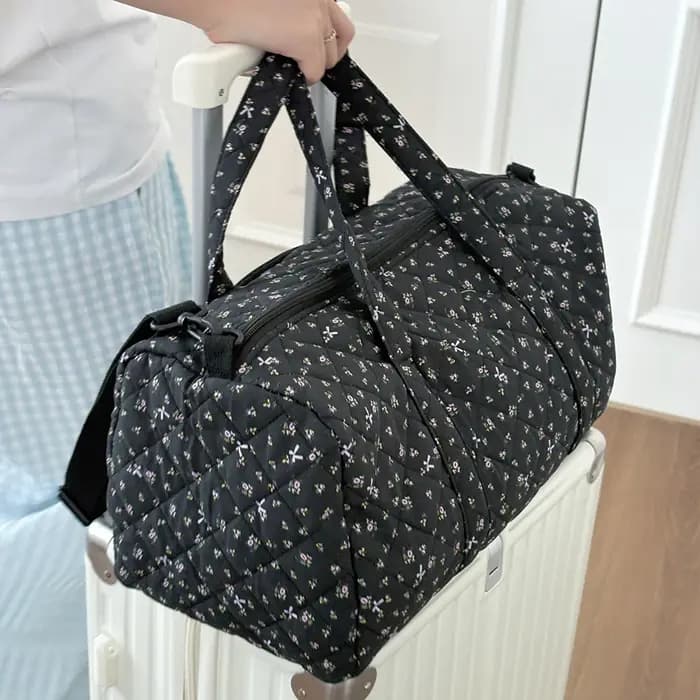 Sac de voyage matelassé en coton avec fermeture éclair