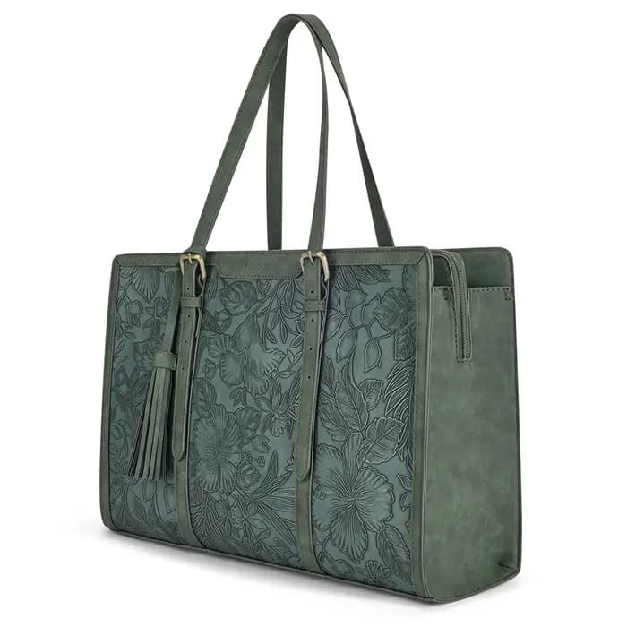 ECOSUSI Sac fourre-tout pour ordinateur portable jusqu'à 15,6 pouces pour femme Sacs à main de bureau grande capacité avec 3 compartiments à couches