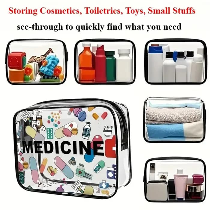 Trousse de maquillage de voyage transparente