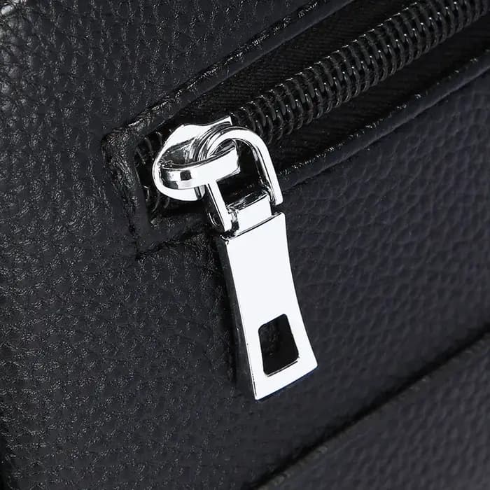 Sac à bandoulière rétro multifonctionnel pour homme en cuir litchi