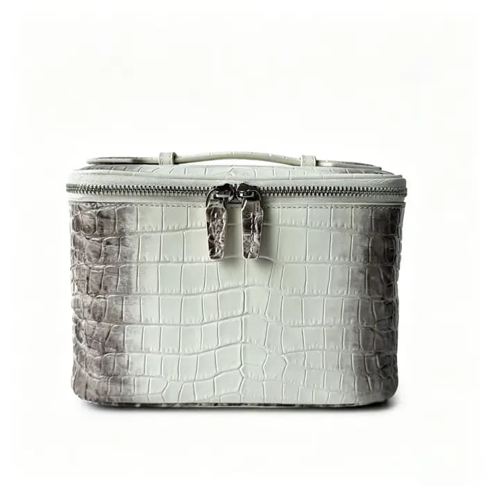 Série Himalaya, sac cosmétique en cuir véritable à motif crocodile
