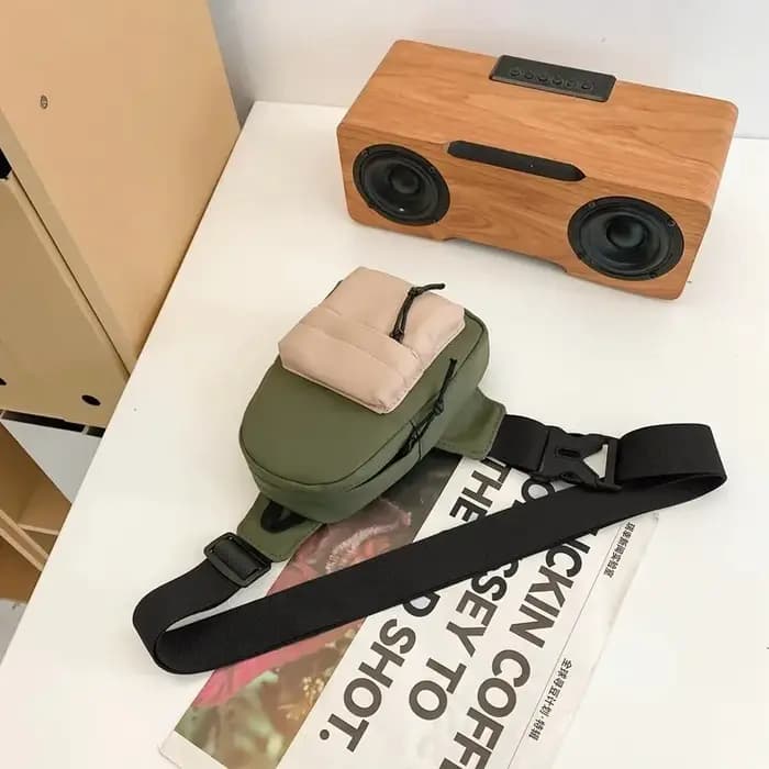 Mini sac de poitrine contrasté à la mode pour hommes