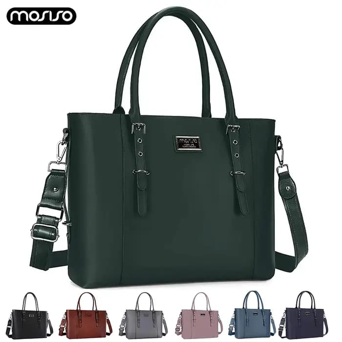 MOSISO sac fourre-tout pour femmes pour MacBook Air Pro 13.3 15.6 17.3 pouces Dell ordinateur portable sac étanche en cuir PU grande capacité