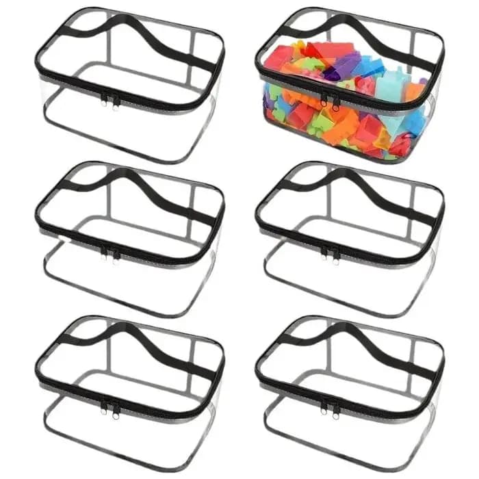 Sac de rangement de jouets à fermeture éclair en maille transparente-organisateur de blocs et de puzzle de grande