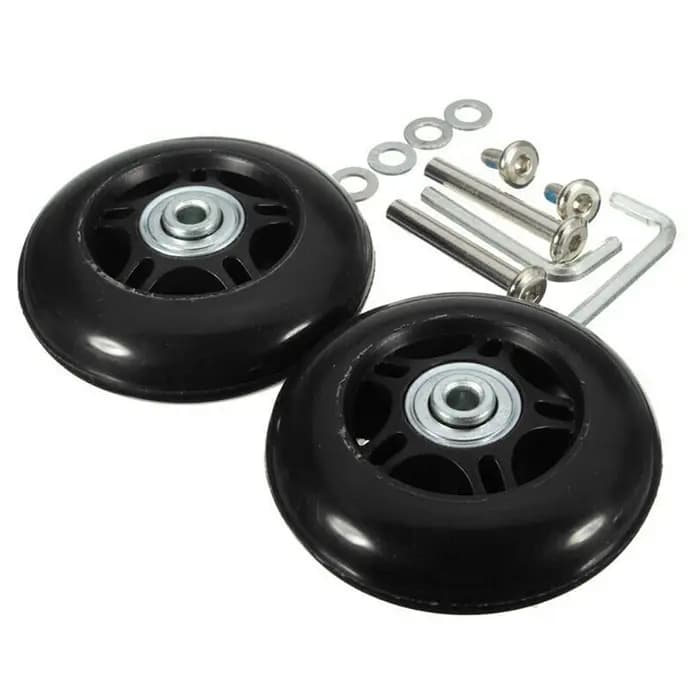 1 paire de roues de remplacement pour valise avec roulements métalliques, axes et vis, kit de réparation de roulettes de valise