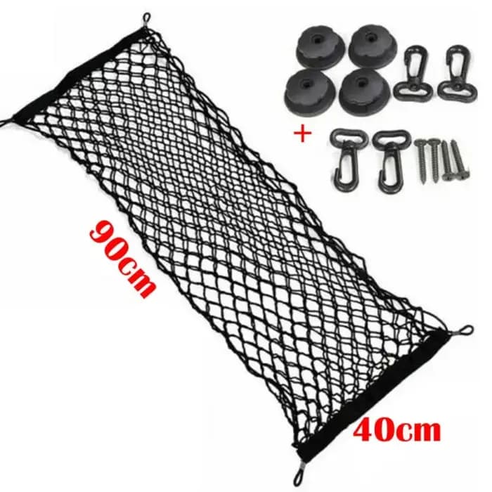 Support en maille universel pour coffre de voiture, 90x40cm, rangement arrière pour bagages, sangle