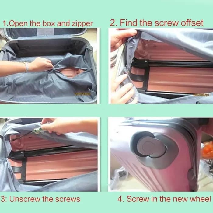 1 paire valises à bagages pivotantes