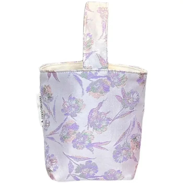 Sac fourre-tout mini en jacquard floral violet