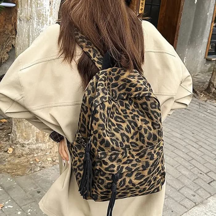 Nouveau sac à dos tendance à imprimé léopard pour femmes