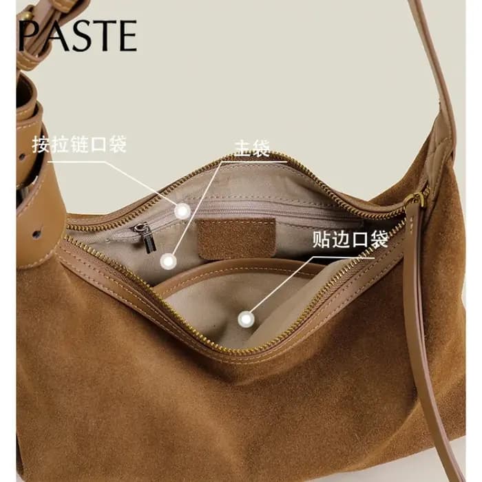 Sac à main en cuir de daim souple au toucher pour femme