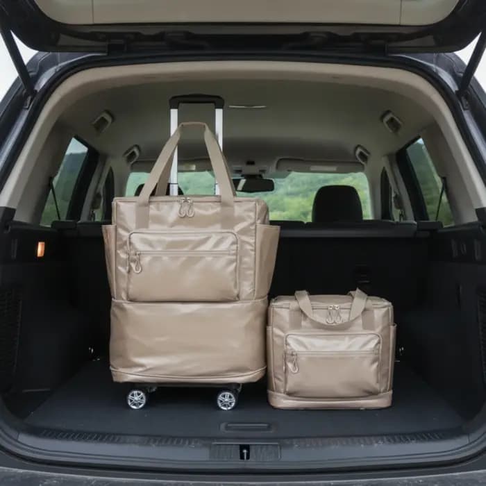 Sac de voyage à roulettes pliable avec chariot, bagage portable léger pour les voyageurs, bagage à main, gym