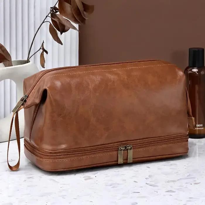Trousse de toilette en cuir pour hommes et femmes