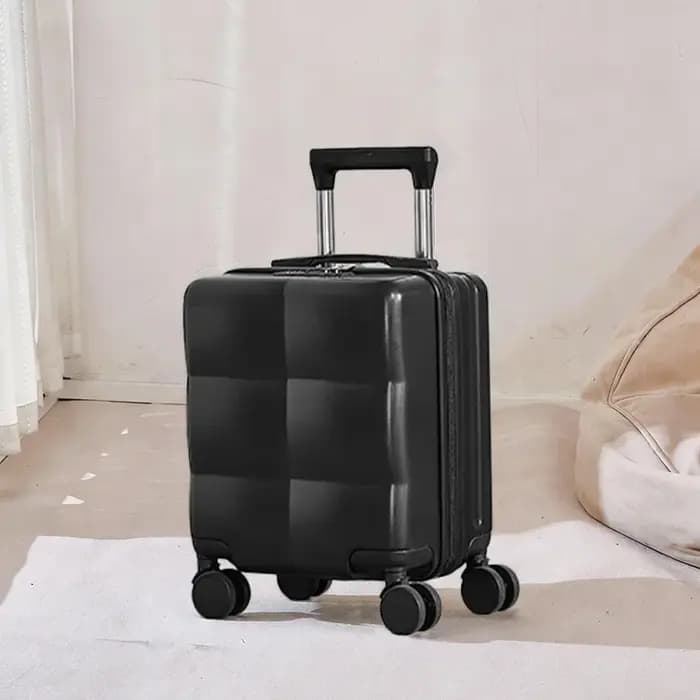 Petite valise de cabine de 14 pouces, légère, en matériau ABS, avec roulettes pivotantes à 360°, ouv