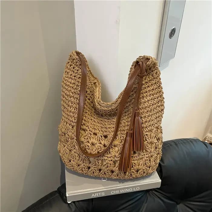 Sac fourre-tout décontracté polyvalent en tissu ajouré pour les vacances à la plage 2026 – Nouveau best-seller grande capacité et durable