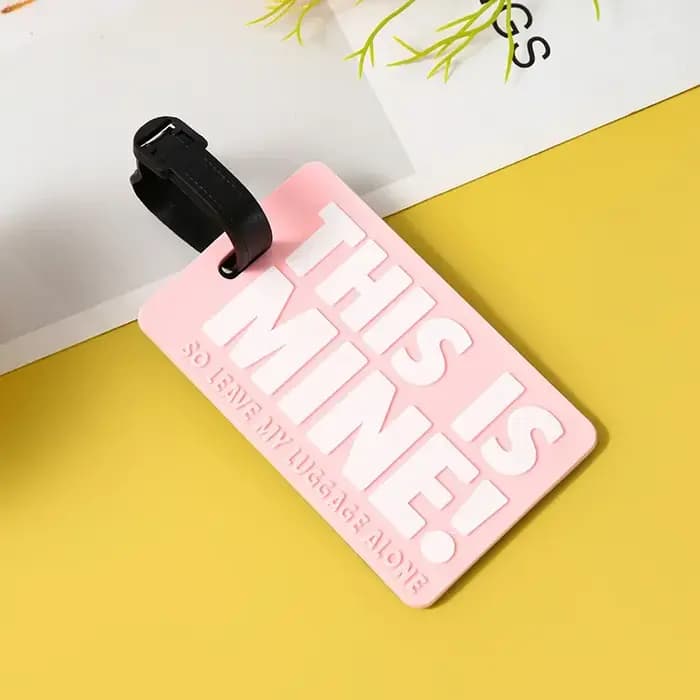 Étiquette de bagage en PVC souple pour hommes et femmes, étiquette de voyage imprimée lettre, étique
