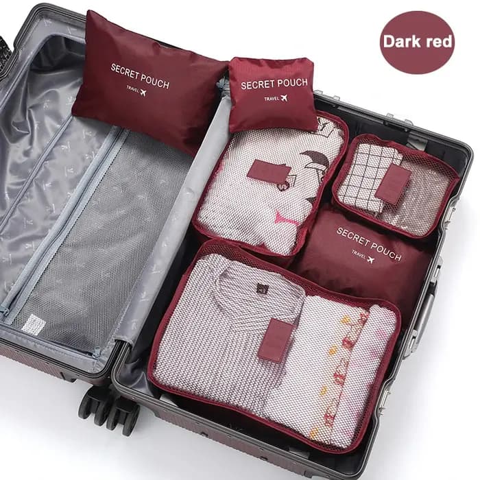 Ensemble de Sacs de Rangement pour Vêtements de Voyage, Poudres pour Valise d'Évaluation Portable, C