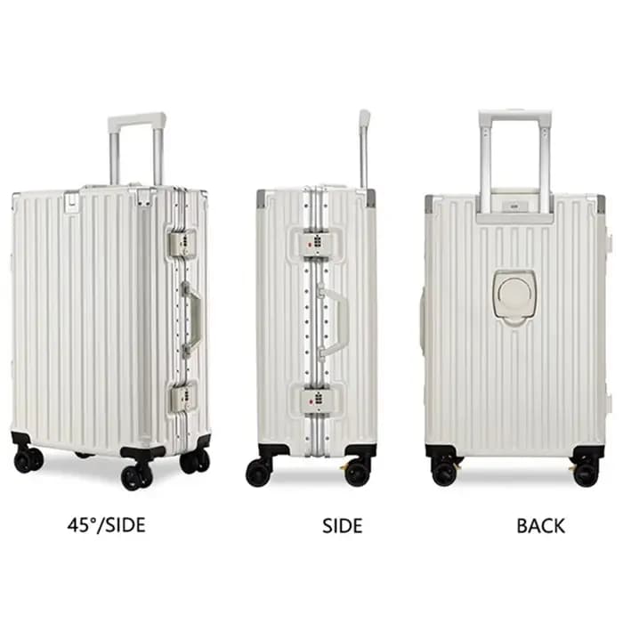 Valise multifonction frein roue bagages avec chargement USB cadre en aluminium