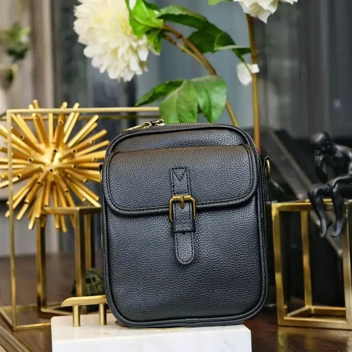 Sac messager en cuir pour femme avec bandoulière réglable et amovible