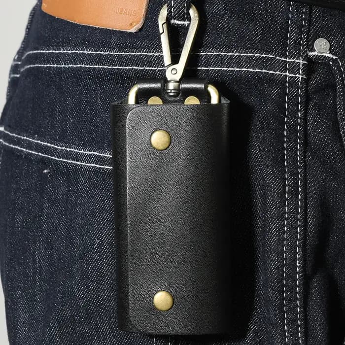 Porte-clés en cuir, organisateur de clés, portefeuille de rangement de clés en cuir véritable pour la maison, le bureau et l'école