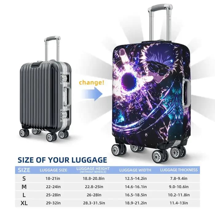 Housse de valise personnalisée J-Jujutsus K-Kaisens, anti-poussière, dessin animé, manga, film classique, housse de bagage de voyage pour 18-32 pouces