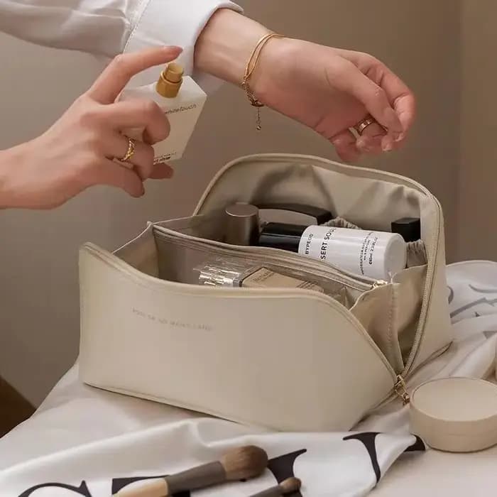 【Ventes chaudes】 sac de maquillage Portable grande capacité sac de rangement de beauté et de soins de la peau sac d'embrayage étanche de haut niveau d'apparence