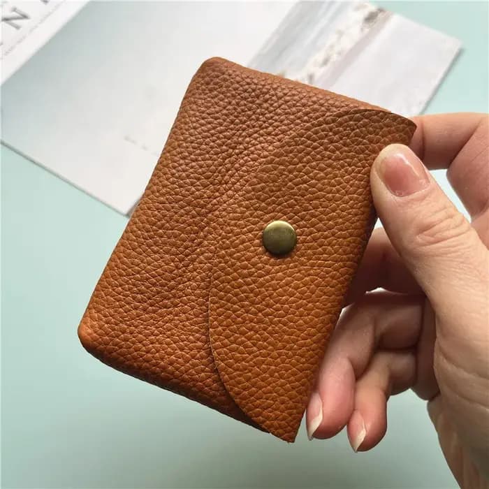 Porte-cartes en cuir véritable, accessoires de bureau portables, première couche, manches en cuir de vache, étui pour cartes photo, cartes de visite