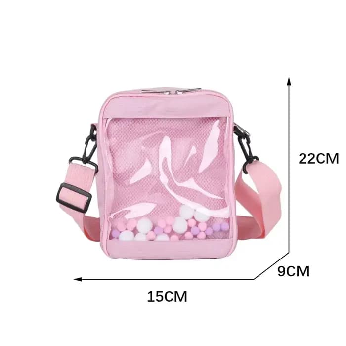 Kawaii Mini sacs à bandoulière pour femmes mignon PVC Transparent petit clair rose Ita sac noir blanc