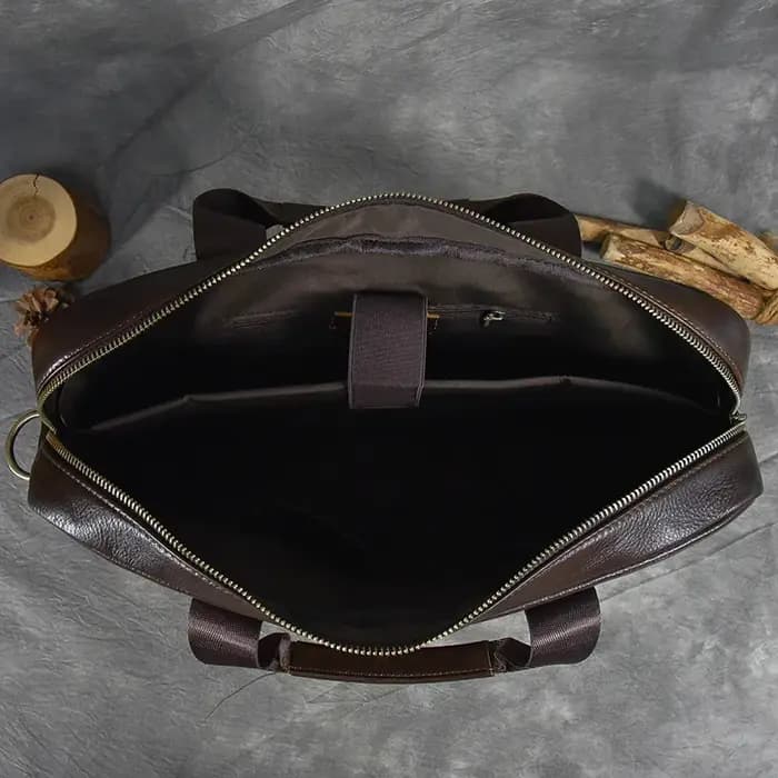 Sac pour ordinateur portable en cuir véritable pour homme, sac d'affaires, étuis à bombes pour homme