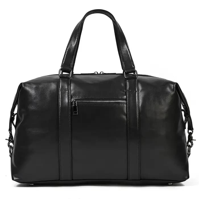 MAHEU – sac de voyage noir en cuir de vache pour hommes et femmes