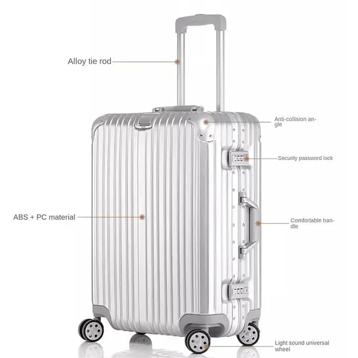 Valise à cadre en aluminium 29 pouces TSA boîtier de chariot à serrure douanière roue universelle 20 "26" boîte