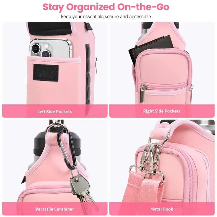 Sac de sport magnétique porte-bouteille d'eau avec bandoulière réglable