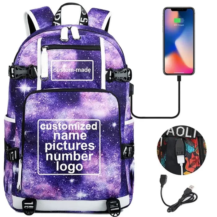 Sac à dos en toile pour hommes et femmes, imprimé personnalisé, avec Photo ou Logo, pour enfants, ga