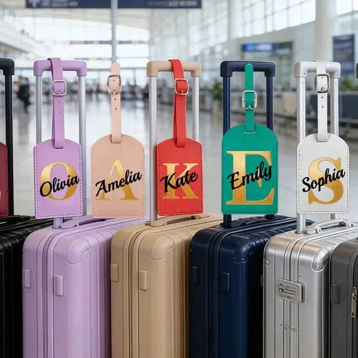 Étiquette de bagage personnalisée avec nom